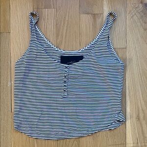 Striped Navy and White Women's Tank Top